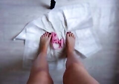 Solo teen peeing in pants
