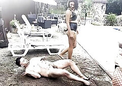 Do you dream to lick the sand from our divine feet? You do not have a choice because you are on object in my Castle. A dirty sand-worm who will roll i