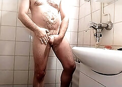Uncut dicks, bathroom, shaved balls