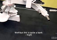 Cute girl instead of training has sex in gym with rich hunter