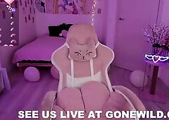 E-Girl Teases in Pink Room