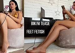 I’m lounging in my bikini, teasing u lazily with my in nature's garb feet.... toes, soles, arches - all begging to be worshipped. U know u wann