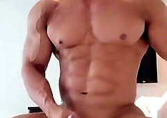 Bodybuilder Winner Stroking His BIG Cock