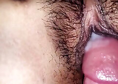 Wife cheating out of a cum drum with her cuckolded spouse's allies and receiving cum inside her snatch.