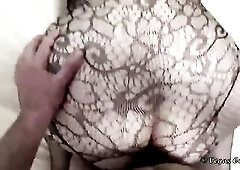 Doggy style Sex with Large Ass Corpulent Mamma in Hawt Fishnet