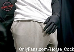 Male Stripper with a Big Bulge in Grey Sweatpants