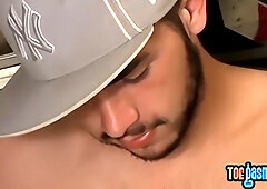 Lad Thug Tiny B Idolizes Soles by Jacking off Meaty Fuck-Stick