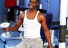 Two gay studs after gym workout