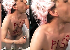 Urinate Whore Takes a Tub