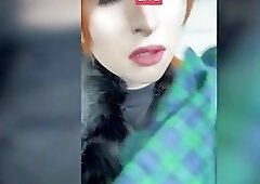 Busty ginger trans babe barebacked while jerking off