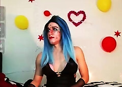 Solo Aiden Ashley masturbates in stockings