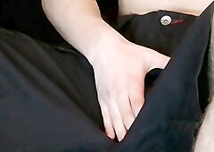 Softcore uncut meat jerking & smoking in the living room by horny Maxim