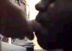 Tall Black Bitch Swallows White Tops Cum 5