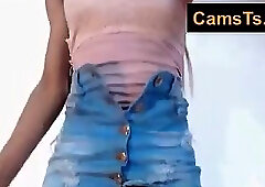 Ebony shemale with huge strong cock