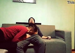 Degustating my masculine's meatpipe on the sofa.