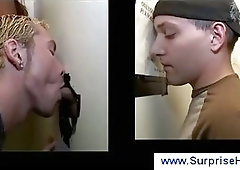 Blowing cock by hungry teen at a glory hole