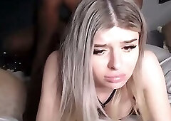 Blond shemale gets fucked intensely by bbc meat