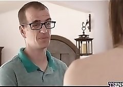 Busty girlfriend shemale anal fucked by a weird boyfriend