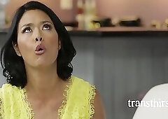 Dominating Tranny Destroys Preachy MILF