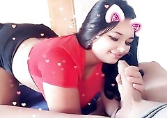 Girlfriend Sucking Weenie with Snap Filter
