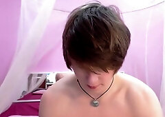 Effeminate Emo Boy With Beautiful Eyes In Her Pink Room