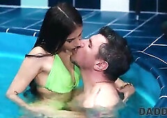 DADDY4K. Sex In The Pool with dad