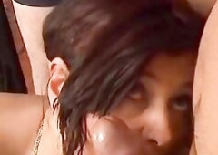 Wicked German older bitch goes to her kinky dominant and enjoys his domination including hard drubbing and fisting action in this SADOMASOCHISM scene.