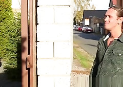 Glam clothed skank cum