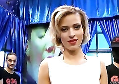 Awesome and hot czech blond whore with natural titties and consummate body ria sunn gets butt screwing and mouth banging whilst this babe gives oral-j