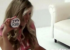 Behind the scenes enjoyment with golden-haired sweetheart Samantha Saint