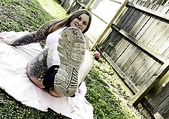 I undress down until I've no thing on and then I use my fingers to make myself trickling soaked. I hope my neighbors dont watch