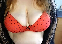 I had to test my fresh camera a bit I knead my titties in the brassiere. Not fast take 'em out and proceed massaging... No smutty talk