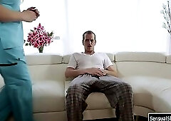 TS nurse Isabella fucks by Chads cock