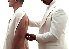 Hung Suited Dilf Reece Scott Powers Raw Dick Into Twink