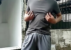 Asian Boy Extreme Outdoor Masturbation at Cemetery