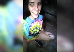 Public Outside Outdoors Nature Pee @ Dusk! Hirsute Hippie Whore Has NO THRONE ROOM PAPER! This Babe Pees In Any Case!