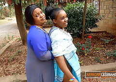 African MILF Lesbian Girls Make Out In Public