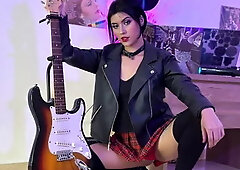 Cosplayer Nana Enjoys Her Roommate's Huge Cock and Rides It Wildly