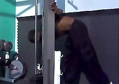 Ebony Body Builder Solo Masturbation