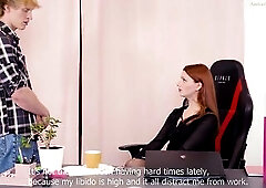 Employee's been called on the carpet to his HAWT BOSS and this chab drilled HER BOOTY ;)