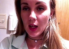 Cute curly brunette solo webcam masturbation