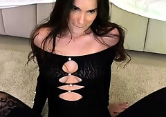 Hungry brunette solo masturbation