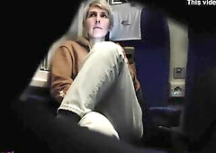 What did this babe do? Does this babe masturbate on the educate? Hidden Climax?