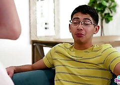 Two Horny Babes Seduces Their Nerdy Stepbro