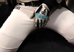 A baseball player who ejaculates as a fountain with a dirty soccer socks