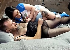 Emo gamer girl sucks on my femboy nipples and gets a huge load!