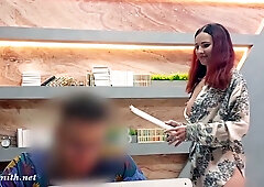 Jeny Smith pretends it's a job interview but slowly teases the guy on camera