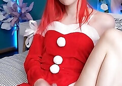 Showing off my dick in a Christmas outfit