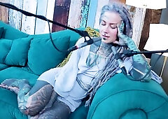 I talk about P - Excitement - ASMR podcast SFW talking alt slim angel dreadlocks tattoo model inked hotty