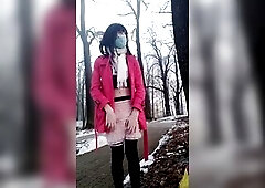 Shy Sissy Flashing in the Park